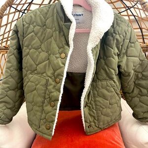 Old Navy Girls Olive Quilted Jacket